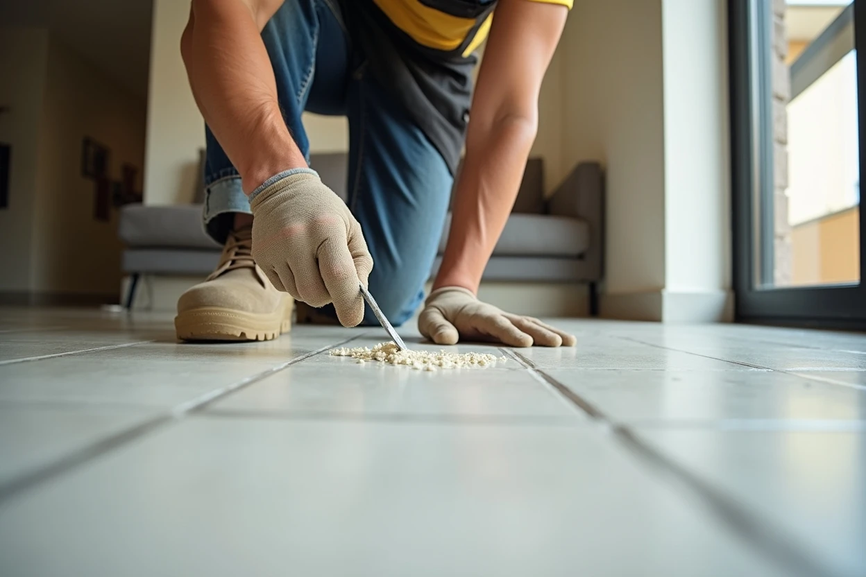 Primer plano de piso de terrazo pulido